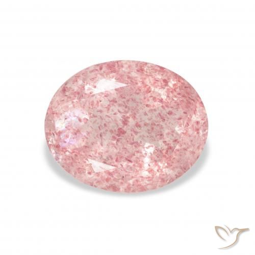 3.41ct 자연스러운 라이트 핑크 딸기 석영, 타원형, 투명한