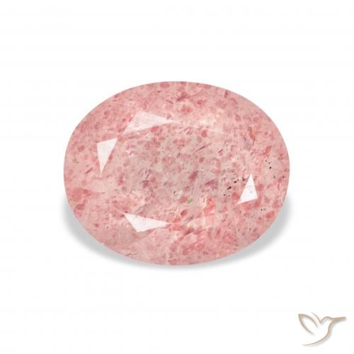 3.54ct 자연스러운 라이트 핑크 딸기 석영, 타원형, 투명한