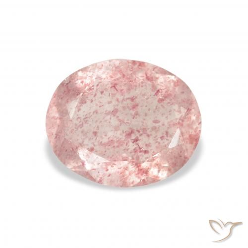2.78ct 자연스러운 라이트 핑크 딸기 석영, 타원형, 투명한