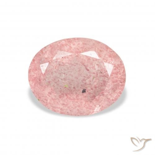 3.47ct 자연스러운 라이트 핑크 딸기 석영, 타원형, 투명한