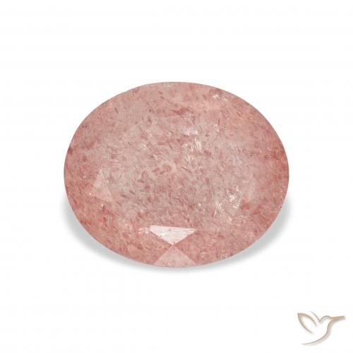 3.68ct 자연스러운 어시 핑크 딸기 석영, 타원형, 투명한