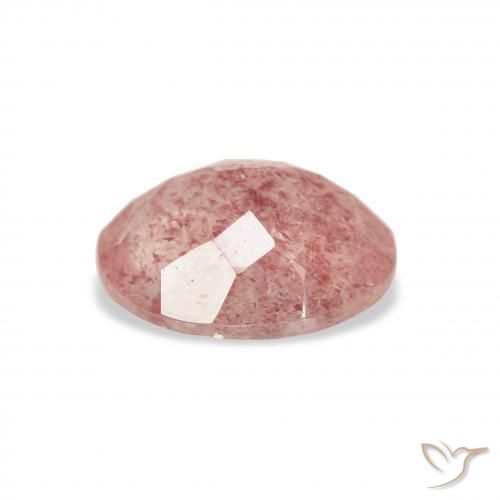 2.97캐럿 천연 Medium Light-Pink 딸기 석영, 타원형, 투명한