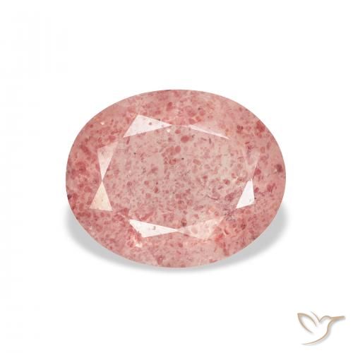 3.19ct 자연스러운 Medium Light-Pink 딸기 석영, 타원형, 투명한