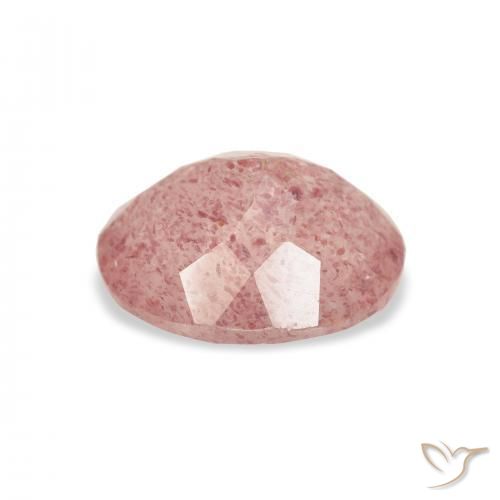 3.19캐럿 천연 Medium Light-Pink 딸기 석영, 타원형, 투명한