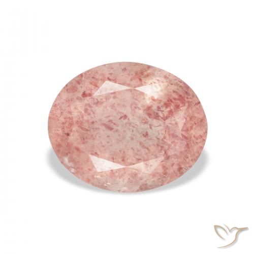 3.68ct 자연스러운 Medium Light-Pink 딸기 석영, 타원형, 투명한