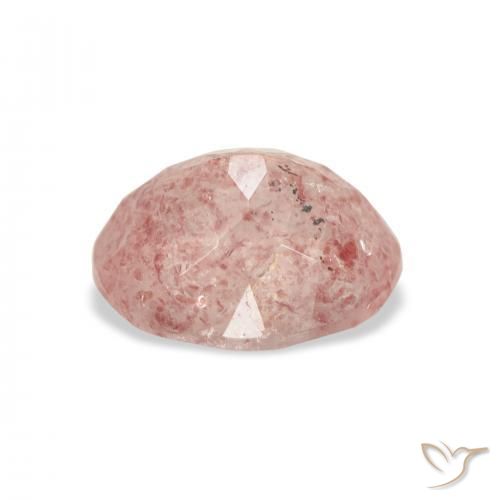 3.68캐럿 천연 Medium Light-Pink 딸기 석영, 타원형, 투명한