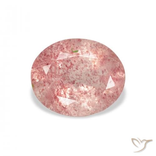 2.98ct 자연스러운 라이트 로즈 핑크 딸기 석영, 타원형, 투명한