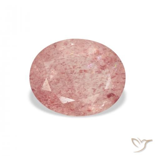 2.90ct 자연스러운 라이트 로즈 핑크 딸기 석영, 타원형, 투명한