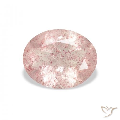 2.74ct 자연스러운 오렌지 핑크 딸기 석영, 타원형, 투명한