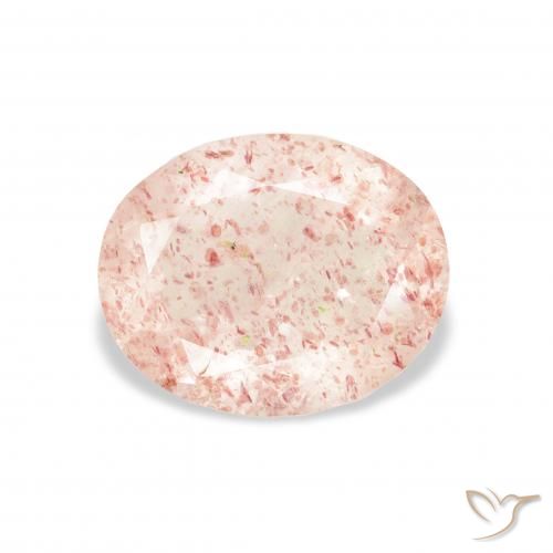 2.91ct 자연스러운 라이트 핑크 딸기 석영, 타원형, 투명한