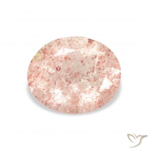 2.85ct 자연스러운 라이트 핑크 딸기 석영, 타원형, 투명한