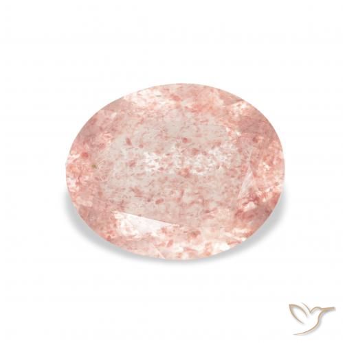 2.90ct 자연스러운 플라밍고 핑크 딸기 석영, 타원형, 투명한