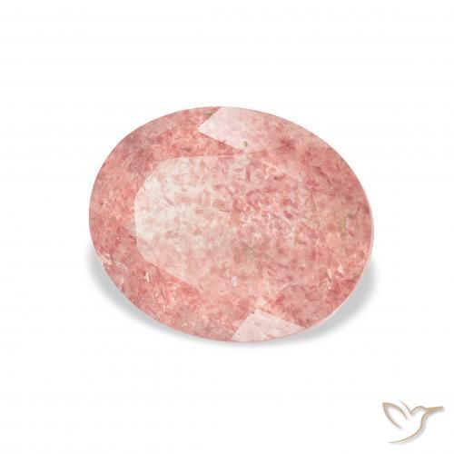 3.10캐럿 천연 Medium Light-Pink 딸기 석영, 타원형, 투명한