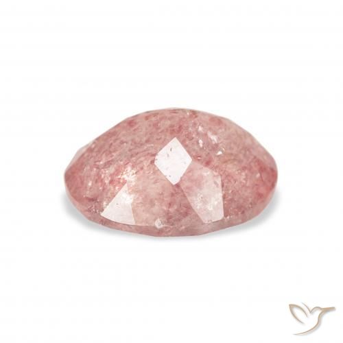 3.10캐럿 천연 Medium Light-Pink 딸기 석영, 타원형, 투명한