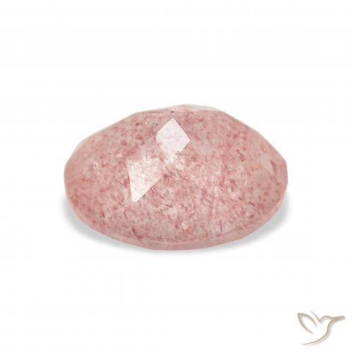 3.41캐럿 천연 Medium Light-Pink 딸기 석영, 타원형, 투명한