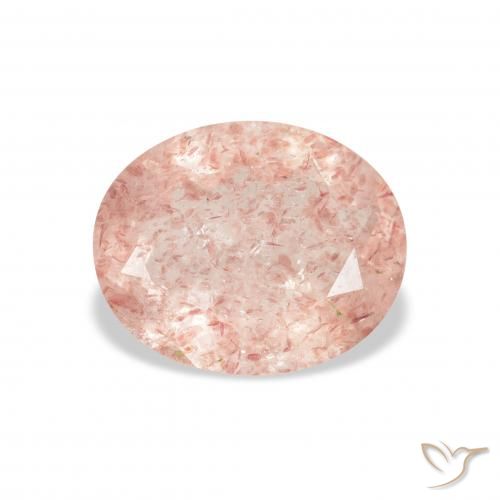 2.72ct 자연스러운 라이트 핑크 딸기 석영, 타원형, 투명한