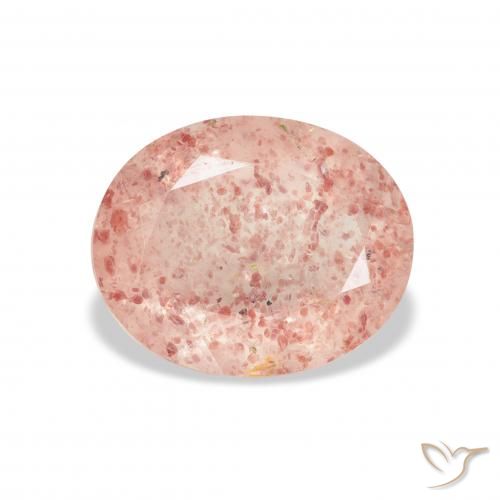 3.70ct 자연스러운 라이트 핑크 딸기 석영, 타원형, 투명한