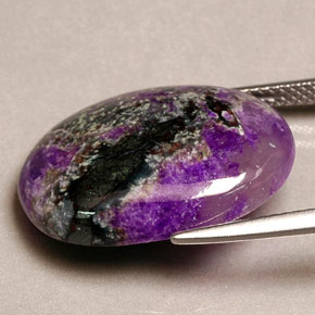 16.51캐럿 천연 멀티컬러 수길라이트, 타원형 컷, 21.7×15.6 mm, 불투명체