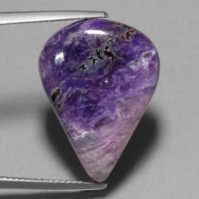 18.38캐럿 천연 멀티컬러 수길라이트, 배 모양, 22.9×17 mm, 불투명체