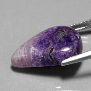 18.38캐럿 천연 멀티컬러 수길라이트, 배 모양, 22.9×17 mm, 불투명체