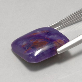 15.15캐럿 천연 바이올렛 수길라이트, 쿠션 컷, 16.3×16.5 mm, 불투명체
