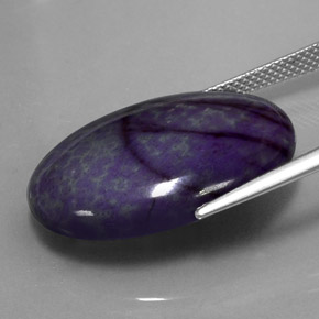 22.11캐럿 천연 멀티컬러 수길라이트, 타원형 컷, 25.4×18 mm, 불투명체