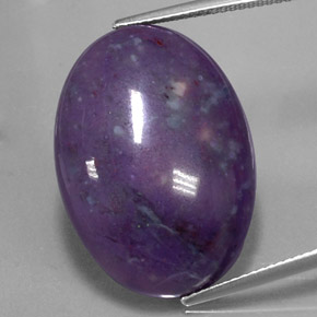 22.62캐럿 천연 멀티컬러 수길라이트, 타원형 컷, 25.4×18 mm, 불투명체