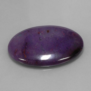25.71캐럿 천연 멀티컬러 수길라이트, 타원형 컷, 30.5×22.2 mm, 불투명체