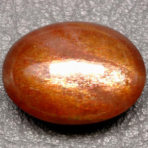 49.49캐럿 천연 골든 브라운 선스톤, 타원형 컷, 26×19.7 mm, 불투명체