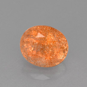 1.86캐럿 천연 오렌지 선스톤, 투명한, 8.2×7 mm, 투명/반투명