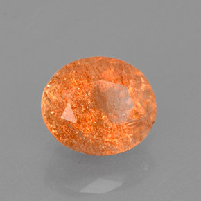 1.86캐럿 천연 오렌지 선스톤, 투명한, 8.2×7 mm, 투명/반투명