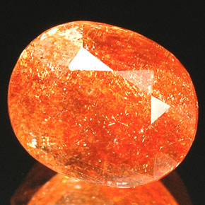 1.81캐럿 천연 오렌지 선스톤, 투명한, 8.5×7 mm, 투명/반투명