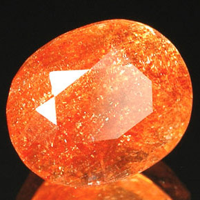 1.81캐럿 천연 오렌지 선스톤, 투명한, 8.5×7 mm, 투명/반투명