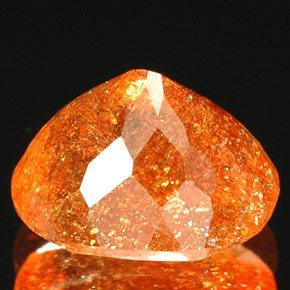 1.81캐럿 천연 오렌지 선스톤, 투명한, 8.5×7 mm, 투명/반투명