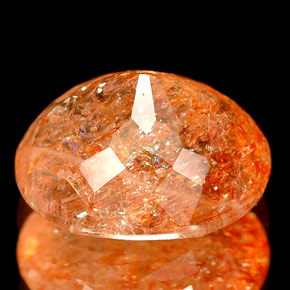 2.68캐럿 천연 오렌지 선스톤, 투명한, 9.7×8.4 mm, 투명/반투명