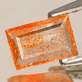 0.30캐럿 천연 오렌지 선스톤, 투명한, 5.6×3.7 mm, 투명/반투명