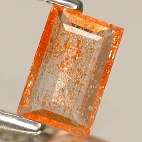0.30캐럿 천연 오렌지 선스톤, 투명한, 5.6×3.7 mm, 투명/반투명