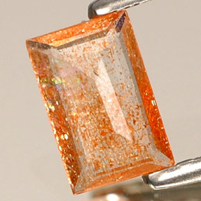 0.30캐럿 천연 오렌지 선스톤, 투명한, 5.6×3.7 mm, 투명/반투명