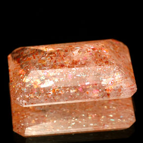 7.73캐럿 천연 오렌지 선스톤, 투명한, 16.2×10.8 mm, 투명/반투명