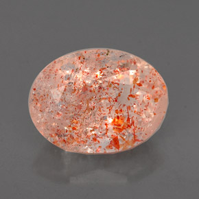 2.26캐럿 천연 오렌지 선스톤, 투명한, 10×7.5 mm, 투명/반투명