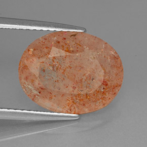 4.70캐럿 천연 오렌지 선스톤, 투명한, 13.3×10.4 mm, 투명/반투명