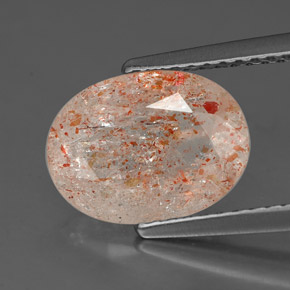 2.27캐럿 천연 오렌지 선스톤, 투명한, 10.9×8.2 mm, 투명/반투명