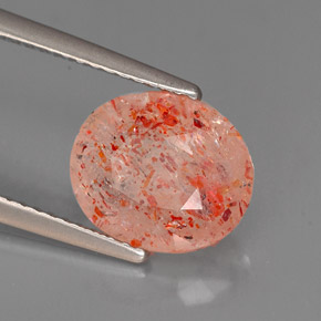 2.66캐럿 천연 오렌지 선스톤, 투명한, 10.2×8.6 mm, 투명/반투명