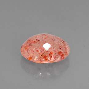 2.66캐럿 천연 오렌지 선스톤, 투명한, 10.2×8.6 mm, 투명/반투명