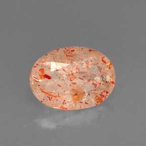 1.31캐럿 천연 오렌지 선스톤, 투명한, 8.7×6.4 mm, 투명/반투명