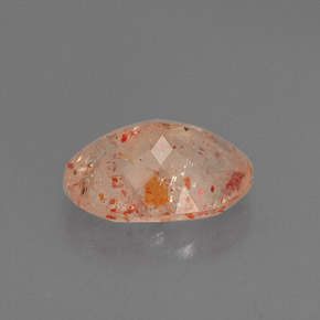1.31캐럿 천연 오렌지 선스톤, 투명한, 8.7×6.4 mm, 투명/반투명