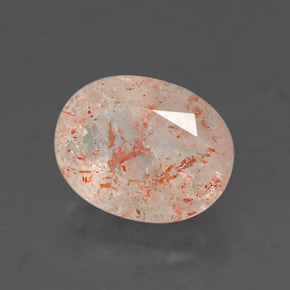 1.01캐럿 천연 오렌지 선스톤, 투명한, 7.3×5.7 mm, 투명/반투명