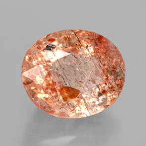 5.73캐럿 천연 오렌지 선스톤, 투명한, 12.5×10.5 mm, 투명/반투명