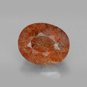 4.86캐럿 천연 오렌지 선스톤, 투명한, 12.1×9.8 mm, 투명/반투명