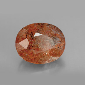 4.86캐럿 천연 오렌지 선스톤, 투명한, 12.1×9.8 mm, 투명/반투명